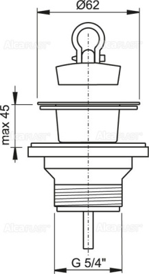 Выпуск для умывальника 1.1/4" DN63 с пластмассовой решеткой A32 ALCAPLAST