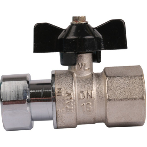 Кран шаровой с накидной гайкой  3/4" резьба вн.-вн., ручка бабочка STOUT