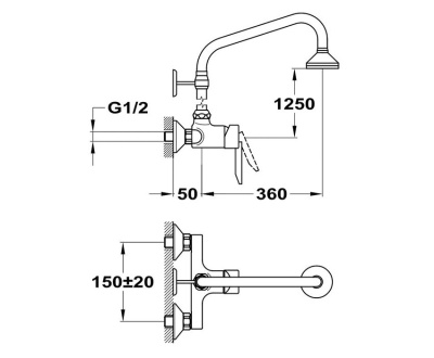 404 MAMBO  Смеситель для душа с фиксирующей трубкой  MOFEM