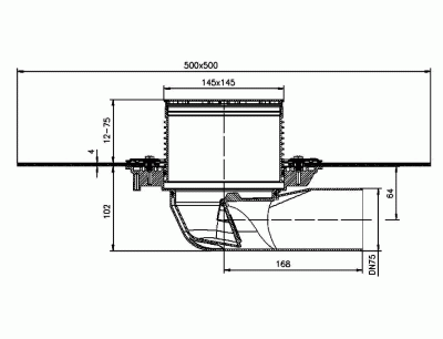 HL 5100TH DN 75 с полимербитумным полотном   решетка138х138  