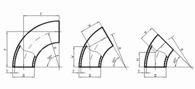 Отвод 45 град. ст.20 159 х  8 мм ГОСТ 17375