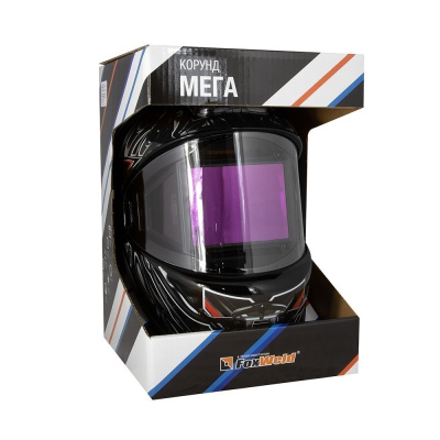 Маска КОРУНД МЕГА "черная"  ф-р MEGA, внеш. рег.) в коробке FoxWeld