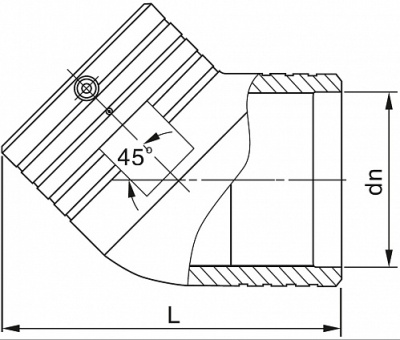 ROFITT (EL45º355) Э.С. Угол 45°, PE100, SDR11, -355