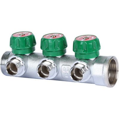 Коллектор хромированный 1" х 3 х 1/2" SMB-6849-011203 STOUT под плоское уплотнение