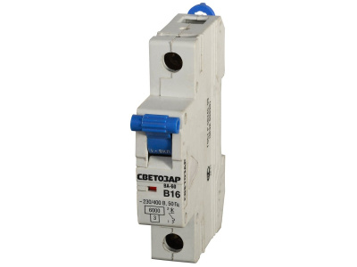 Автоматический выключатель СВЕТОЗАР, 1 полюсный, 20А,220/400 В,6Ка,тип расцепления "B"