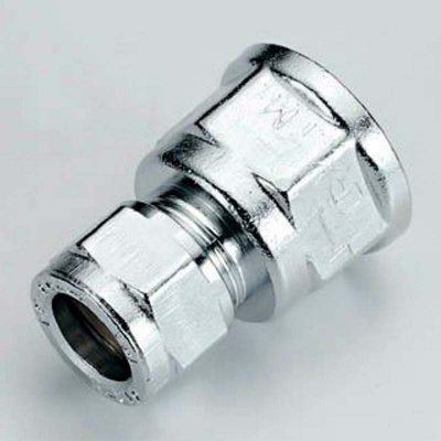 Соединение Внутренняя резьба 15 х 1/2' хромированное обжим  TIEMME