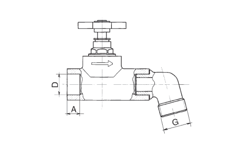 Вентиль огородный конический DN 25     FV-Plast Чехия (серый)   306025
