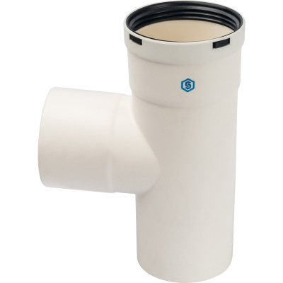 Тройник для конденсационного дымохода 90° M-F Ø 80, м/п PP-FE STOUT