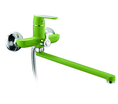 F 2233 Смеситель для ванны с изливом 35см переключатель в корпусе,зеленый/хром,однорукий  FRAP