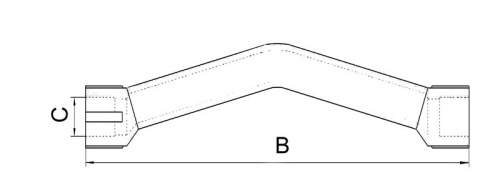 Обвод Раструбный полипропиленовый  DN 20 * 90           FV-Plast Чехия (серый)             233120