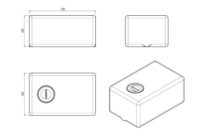 ЕМКОСТЬ ЭВП 50 литров  (Ширина 605 мм х Длина 789 мм )    Диаметр горловины 300 мм