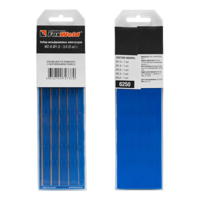 Набор вольфрамовых электродов WС-20 д.1.0-3.0 (5шт.) FoxWeld