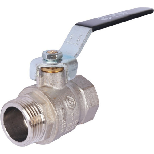 Стандартнопроходной шаровой кран 1/2" резьба  внутренняя-наружная, ручка рычаг STOUT 