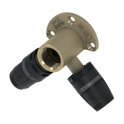 Тройник  угловой с настенным креплением  16 х 1/2" PPSU-латунь внут. р. TECElogo-Push 8620007