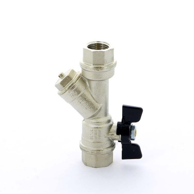 741 Кран шаровый бабочка 3/4' с фильтром внутренняя-внутренняя резьба BUGATTI INDIANA