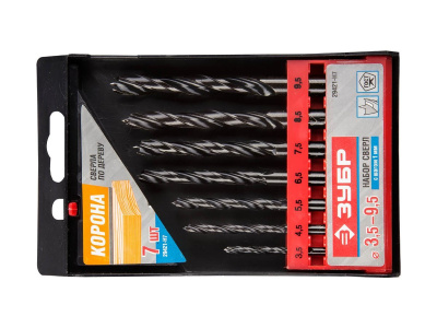 Набор сверел по дер. для шуруповерта ЗУБР "ЭКСПЕРТ" КОРОНА,М-образная заточка 7 шт.уп.