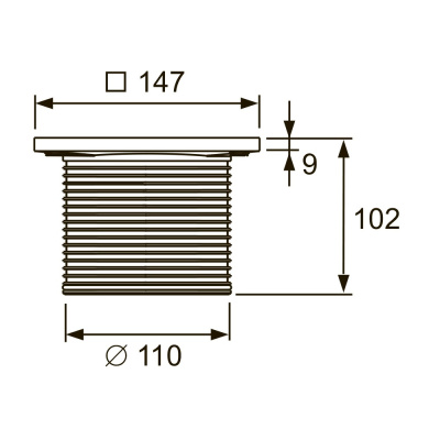Декоративная решетка TECEdrainpoint S, 150 мм, в пластиковой рамке, с монтажным элементом 3660003
