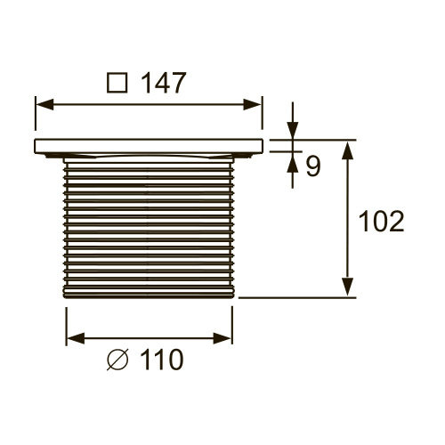 Декоративная решетка TECEdrainpoint S, 150 мм, в пластиковой рамке, с монтажным элементом 3660003