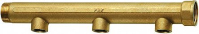 Коллектор проходной нерегулируемый FAR 1.1/4"х3/4" 3 выхода Внутр-резьба раст. между отводами 100 мм