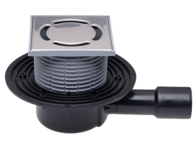 HL510N- DN 50/40 Трап с горизонтальным выпуском  решетка 115х115