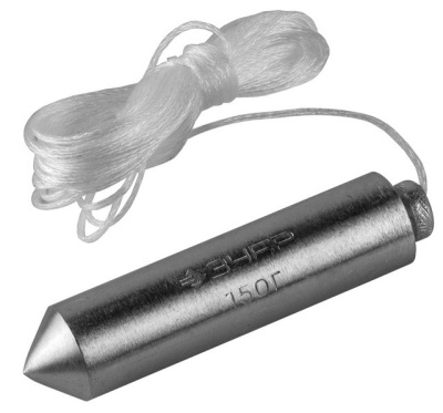 Отвес строительный со шнуром  ЗУБР МАСТЕР , 100г, в пластиковом контейнере.