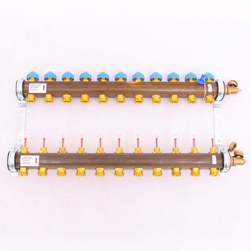 Коллекторная группа 1х 3/4" на 11 контуров с расходомерами HKV/T  WATTS теплый пол