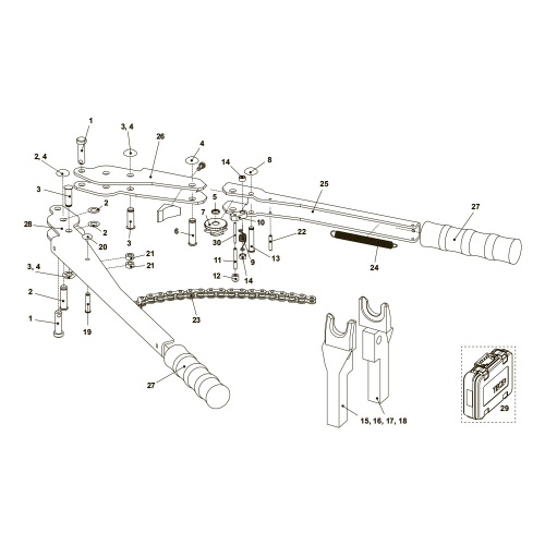 Ручной инструмент для расширения труб TECEflex PE-X и композитных труб диаметром 16–32 мм. 720050
