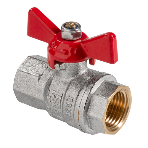 Кран шаровый ГОСТ Р 59553-2021, Бабочка рукоятка 1/2" вн.-вн. VALTEC  VT.417.N.04