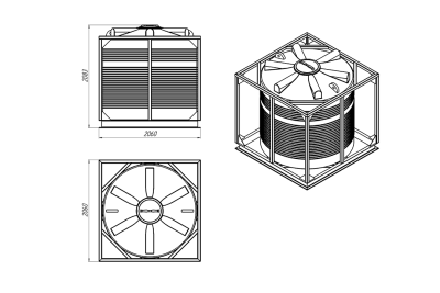 ЕМКОСТЬ Н 5000 литров в обрешетке1735  х 1685  х 2340    Диаметр горловины 400 мм