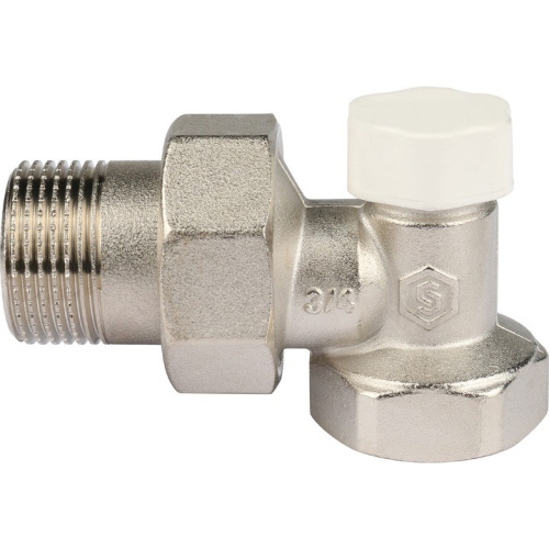 Клапан запорно-балансировочный угловой 3/4" со сгоном. Резьба внут - нар  SVL 1156 000020 STOUT