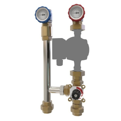 Насосная группа DN 25 MK AISI304 с трехходовым клапаном TIM kvs10 м^3/ч ПроксиТерм