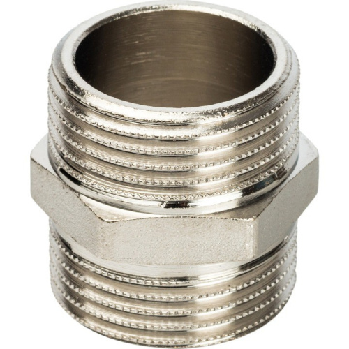 Фитинг STOUT Ниппель 1/2  SFT-0004-001212 наружная резьба латунь никелированная