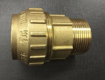 Соединение 50 х 1.1/2" Наружняя резьба Латунь для труб ПНД  TIEMME  3400009