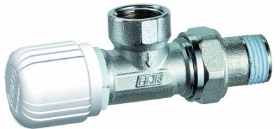 Угловой терморегулирующий вентиль FAR 1/2"         Внутреняя-Наружная резьба с горизонтальной буксой