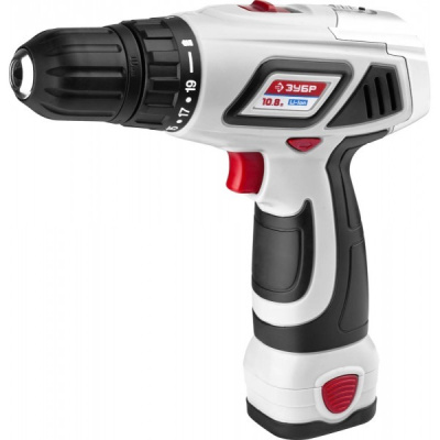 Дрель-шуруповерт аккумуляторная Li-ion 10,8 В,крутящий момент 32/16 Hm, 19 уровней +1 , ЗУБР