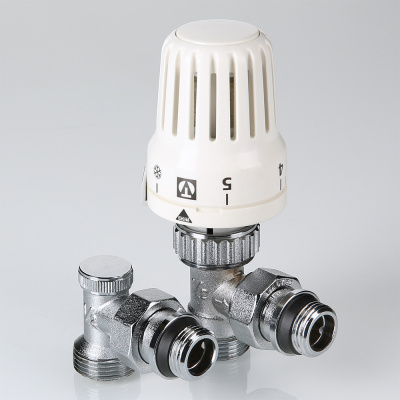 Компл. термор-го оборуд-я д/рад., угл., 1/2" с перех. на "евроконус" (терм.головка,терм.клап.,зап.кл