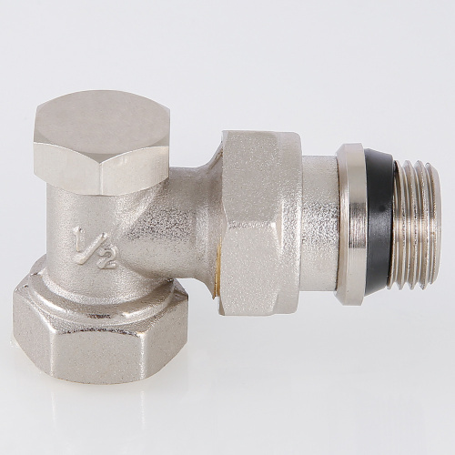 Клапан НАСТРОЕЧНЫЙ угловой  1/2"  со сгоном. Резьба внутренняя - наружная VALTEC (c доп.уплотнением)