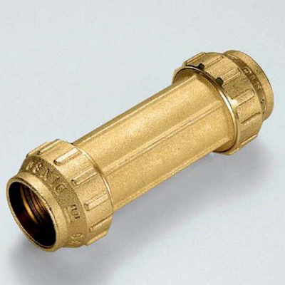 Муфта удлиненная 40 латунь для труб ПНД  TIEMME  3400082