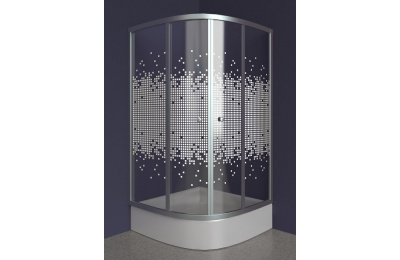 Душевой уголок NIAGARA NR-001 90х90х200, стекло "Мозаик", профиль ХРОМ, поддон низкий, 14 см.