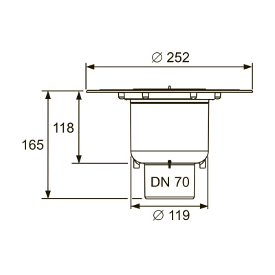 Трап TECEdrainpoint S DN 70, вертикальный с универсальным фланцем Seal System 3603600