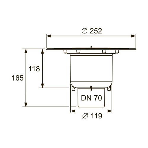 Трап TECEdrainpoint S DN 70, вертикальный с универсальным фланцем Seal System 3603600