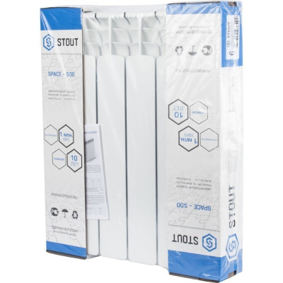 Биметаллический секционный радиатор STOUT Space 5 секции 500/90 SRB-0310-050005