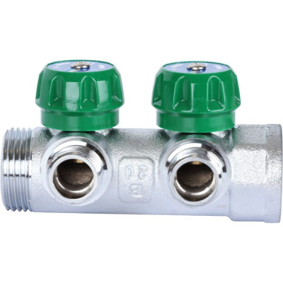 Коллектор хромированный 1" х 2 х 1/2" SMB-6849-011202 STOUT под плоское уплотнение