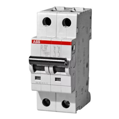 Автомат  АВВ S202,2-полюсный,8А,400В, 6Ка, тип расцепления С.