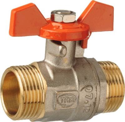 Кран шаровый для воды TERMA-R, рукоятка бабочка  3/4" Наружная-Наружная резьба