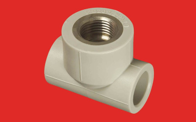 Тройник полипропиленовый 20 х1/2" внутренняя резьба               FV-Plast Чехия (серый)      222020