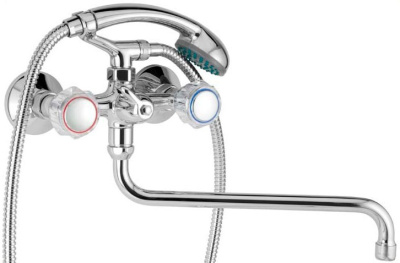 604 PRIMULA  Смеситель для ванны-умыв. излив 300 мм. с держат. с классической кран-буксой MOFEM