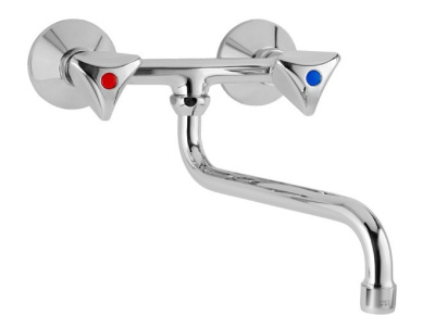 301 M PLUS  Смеситель для мойки, настенный, излив 200 мм. с классической кран-буксой MOFEM 