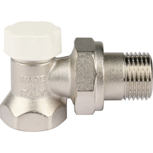 Клапан запорно-балансировочный угловой 1/2" со сгоном. Резьба внут - нар  SVL 1156 000015 STOUT