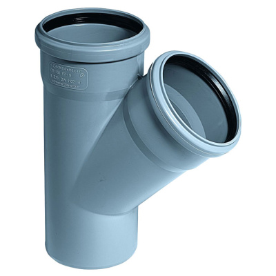 Тройник DN 75x45мм  HTEA Ostendorf (Цвет Серый)            
